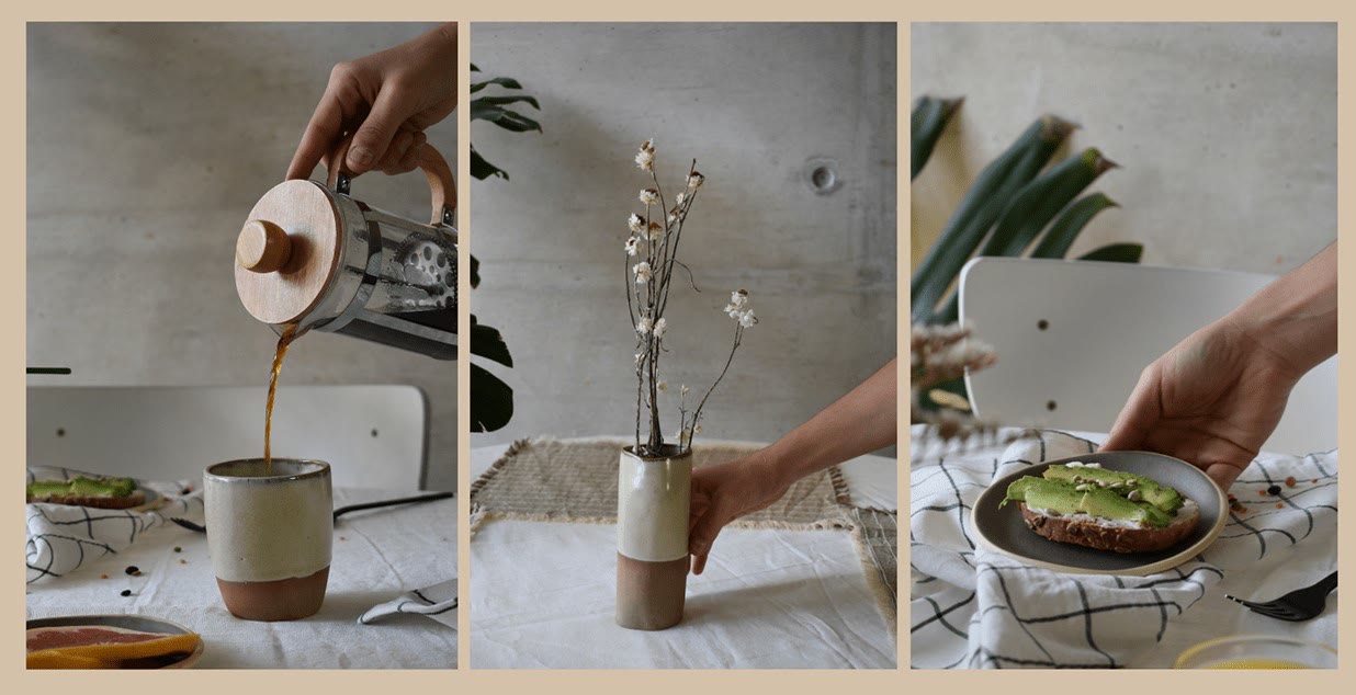 The Clay — Pouring, dried stems and a laid table