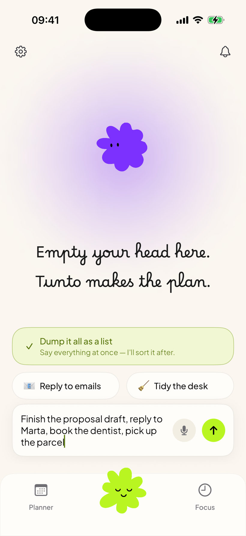 Tunto — Brain-dump everything