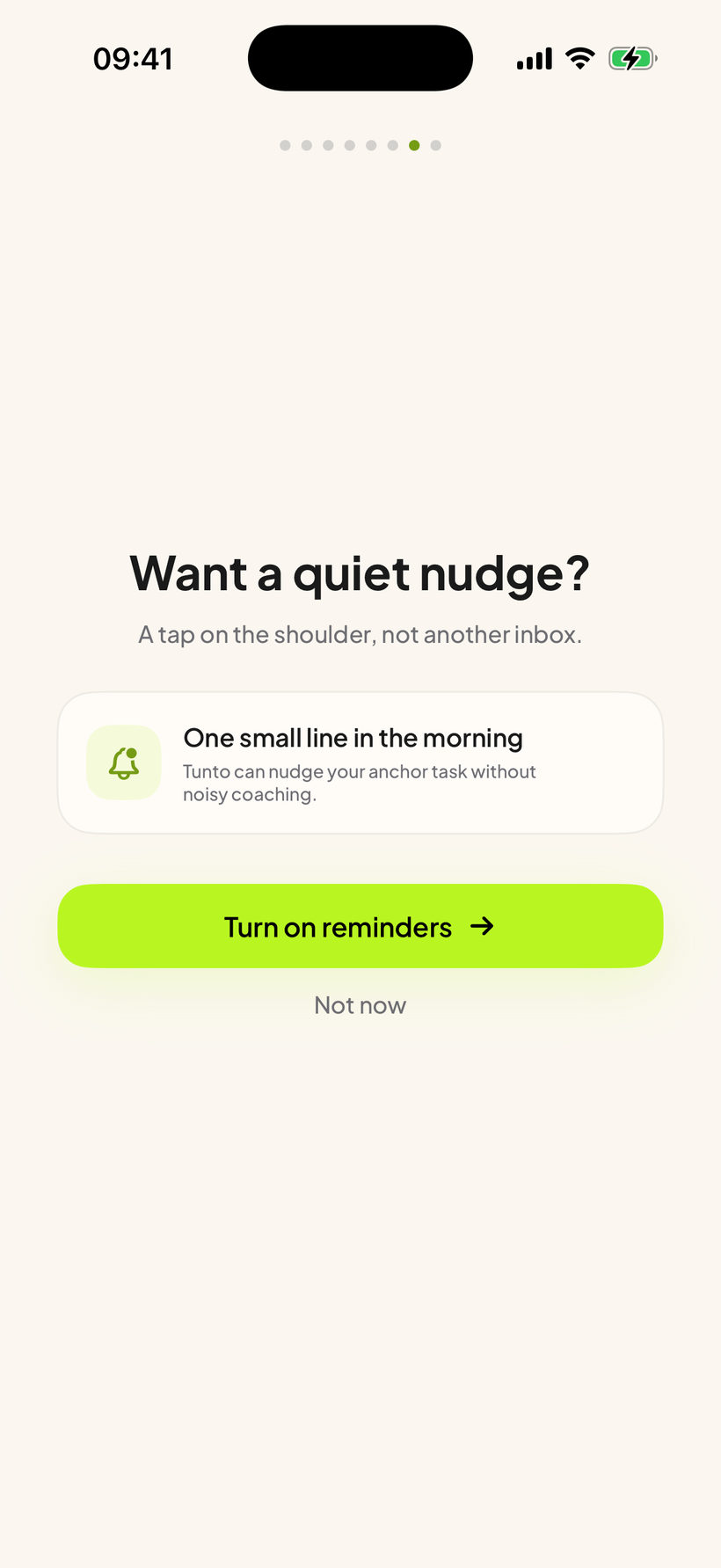 Tunto — Allow one nudge