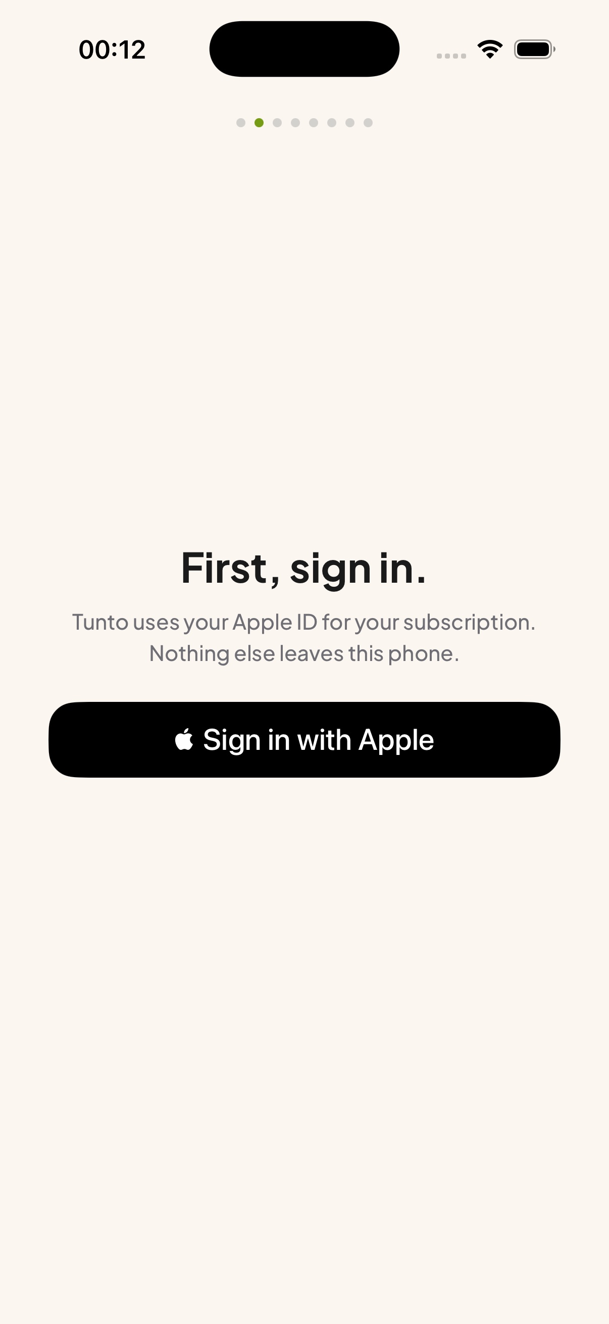 Tunto — Sign in with Apple